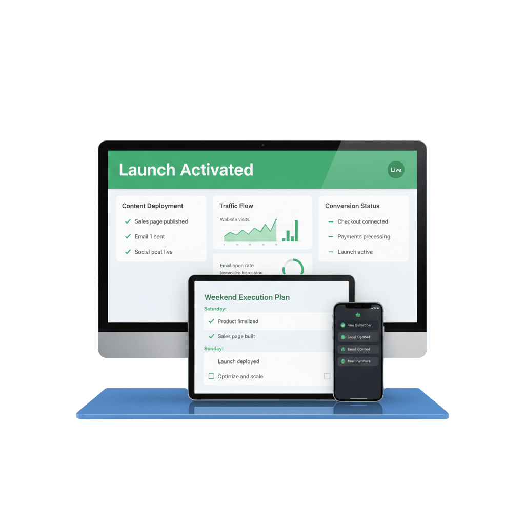 Launch Activated — weekend execution plan