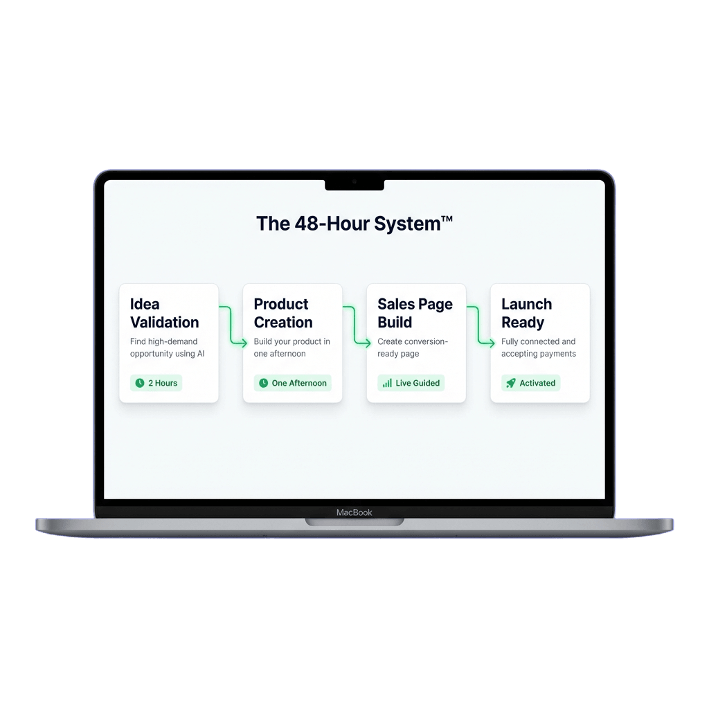The 48-Hour System — 4 steps from idea to launch